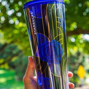 Starbucks 2020 Blue Cobalt Rose Tumbler